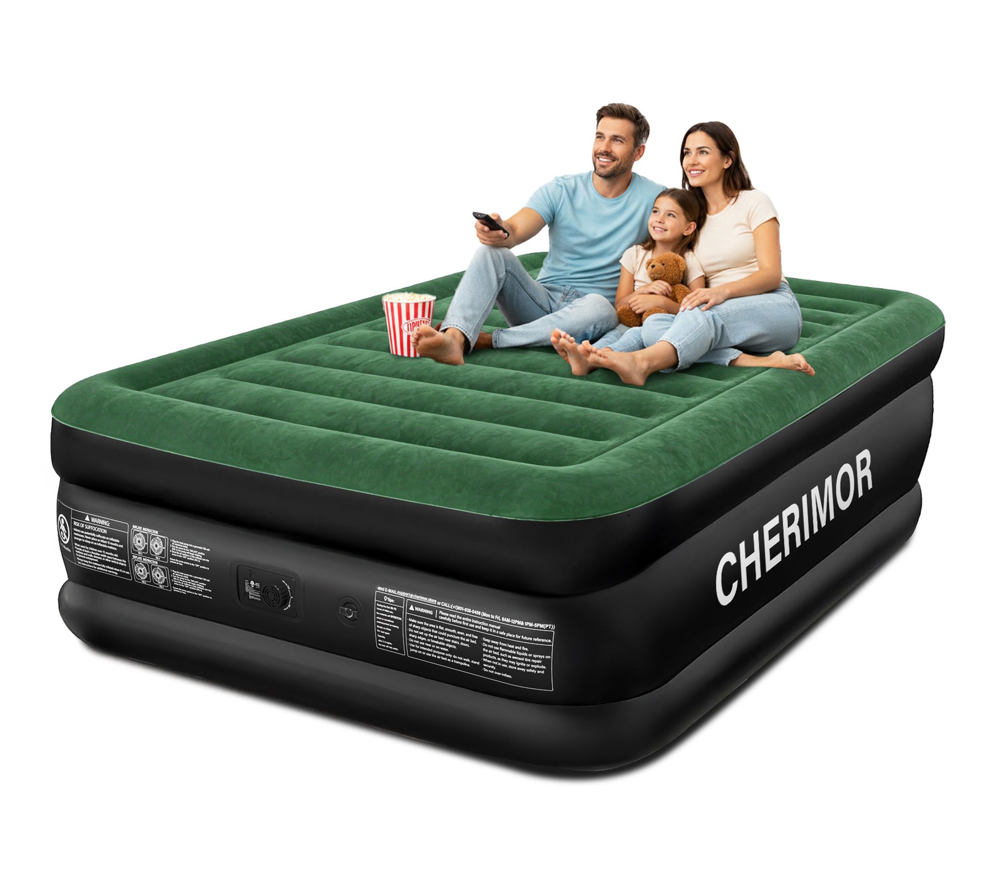Teamson Select 18" Queen Air Mattress, Built-in Pump