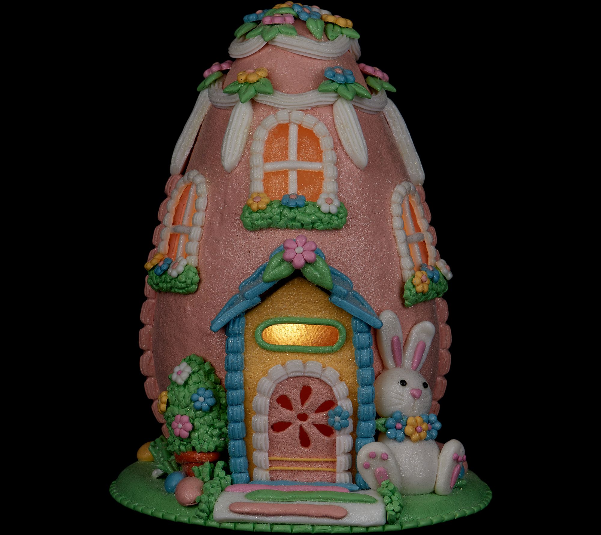 "As Is" 8" Illuminated Easter Egg Cottage by Valerie