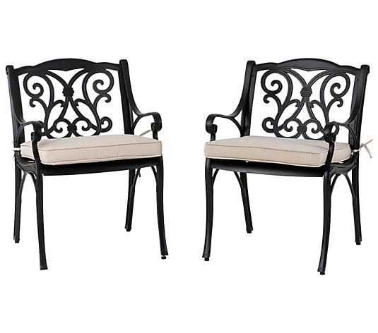 Elm PLUS Cast Aluminium Fancy Dining Chairs S/2,Beige