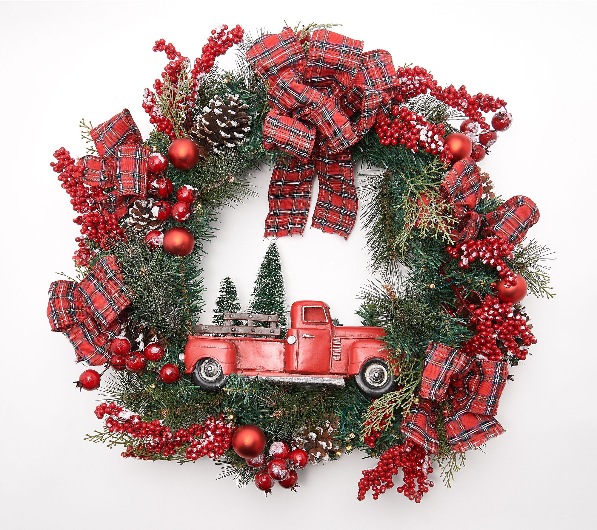 Home Reflections 26" Red Truck Wreath with Lights