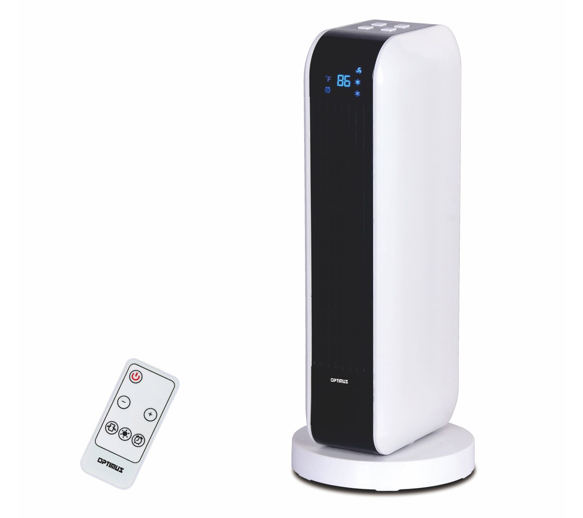 Optimus 17" Oscillating Tower Heater with Remot e