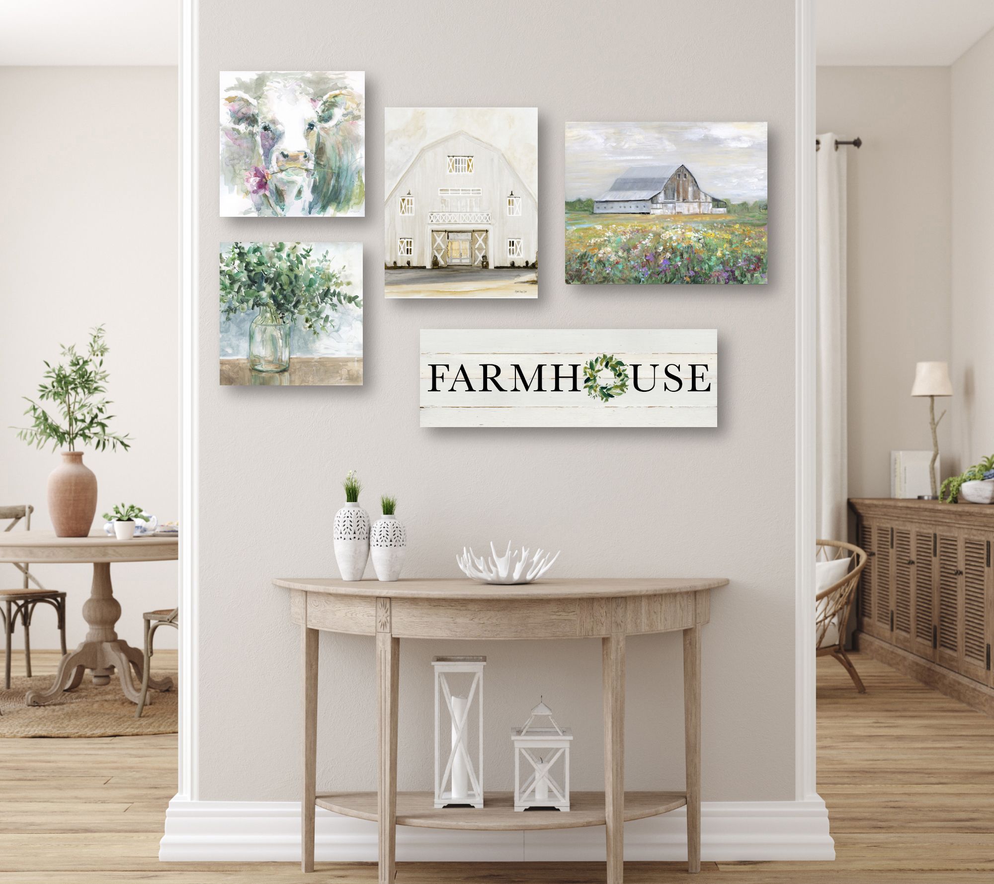 Courtside Market Clam Farmhouse 5-Piece CanvasSet
