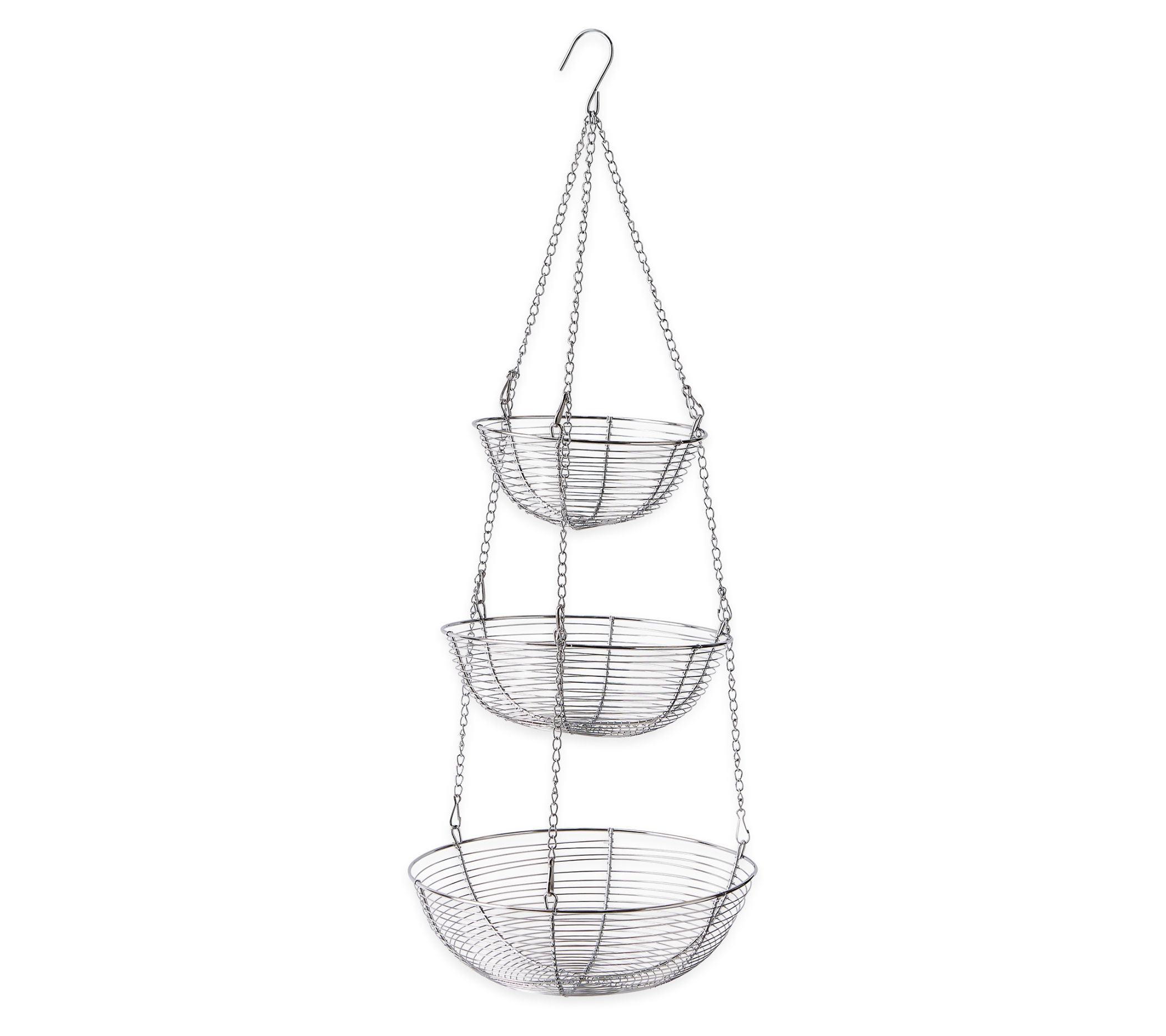 RSVP Chrome Woven Wire Hanging Basket