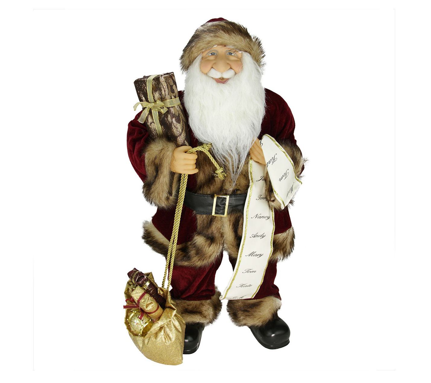 Northlight 24" Woodland Standing Santa Claus Fiure w/ List