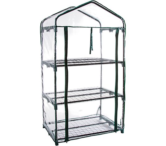 Pure Garden 3-Tier Mini Greenhouse with 3 Shelves and Cover