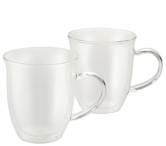 BonJour Coffee 8-oz Insulated Glass CappuccinoCups, Set of 2