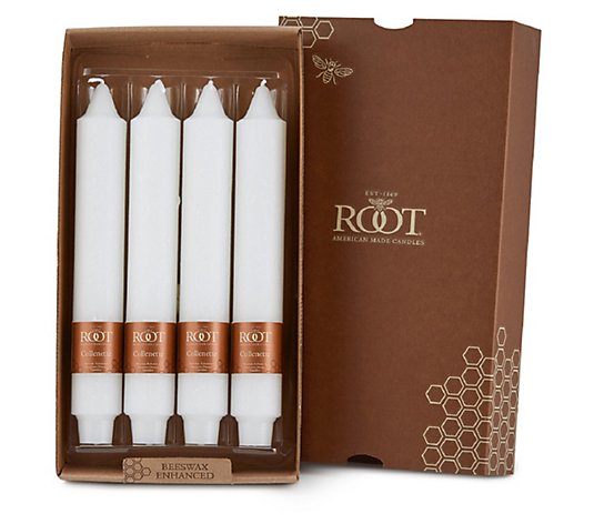 ROOT 9" Timberline Collenette Taper Candles Box of 4