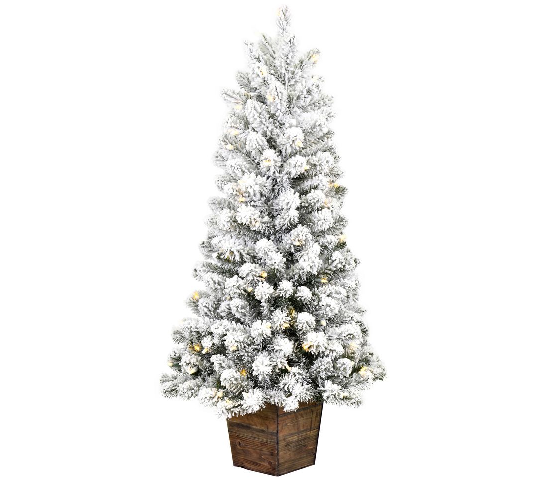 Vickerman 4'x22" Flock Gifford Potted DuraLt 100WW