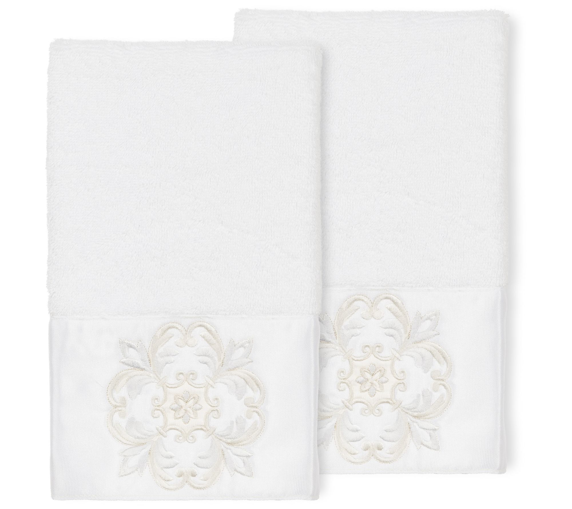 Linum Home Textiles Easton Turkish Cotton Embellished Bath Towel Cream