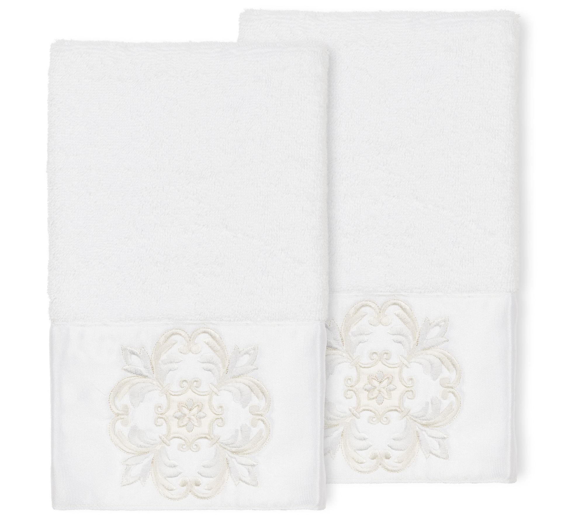 Linum Home Textiles Alyssa 2PC Embellished HandTowel Set