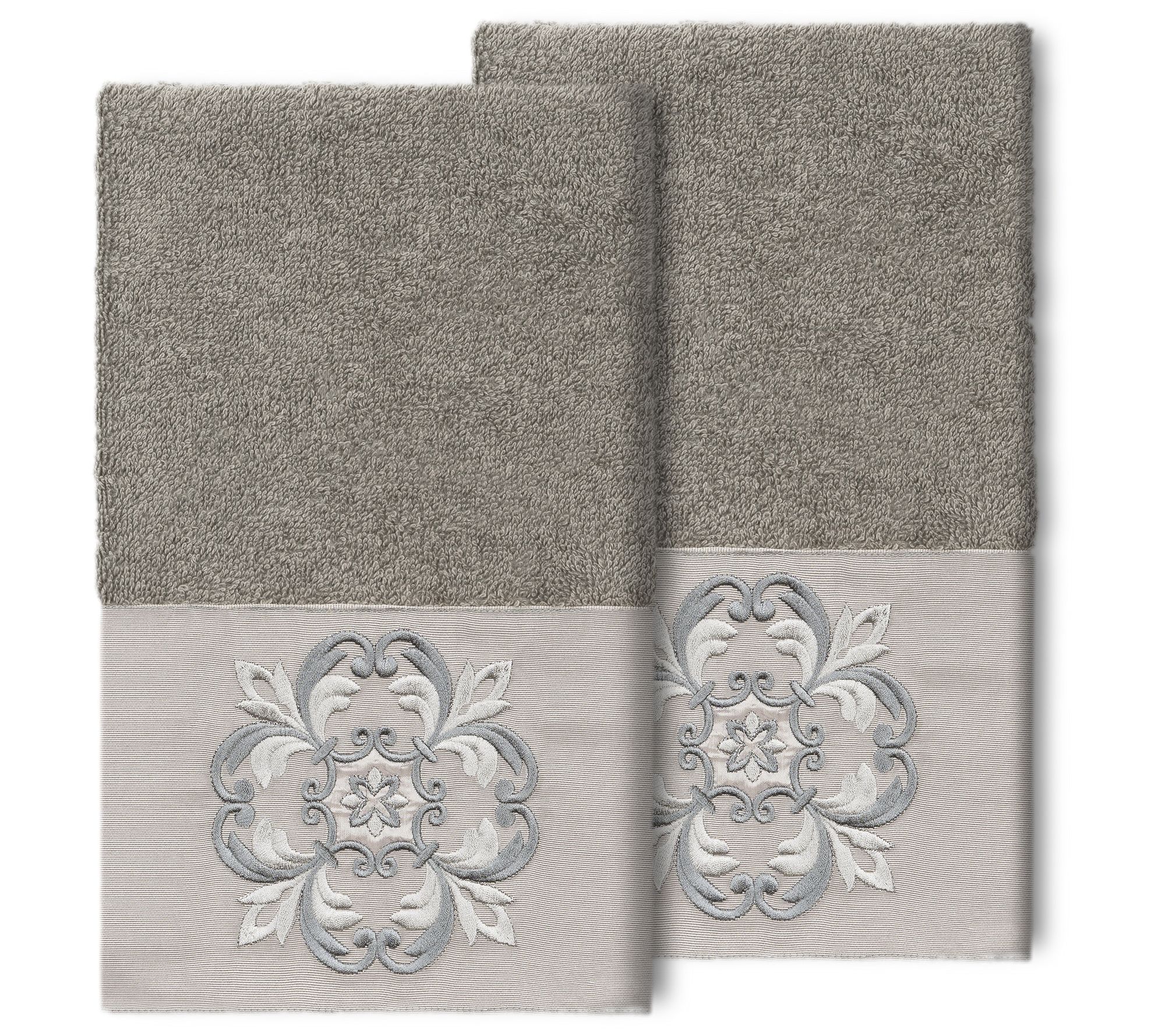 Linum Home Textiles Alyssa 2PC Embellished HandTowel Set