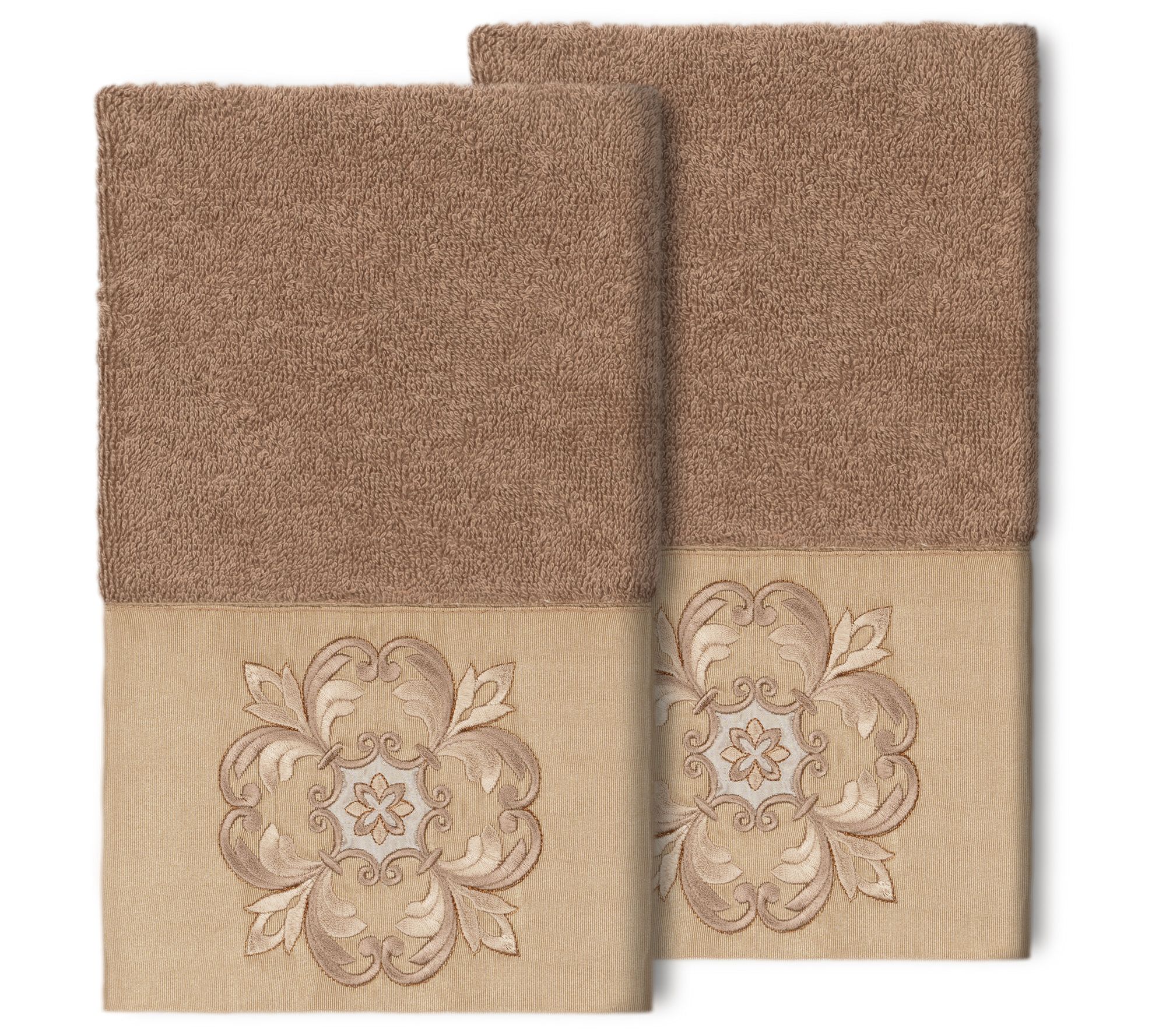 Linum Home Textiles Alyssa 2PC Embellished HandTowel Set