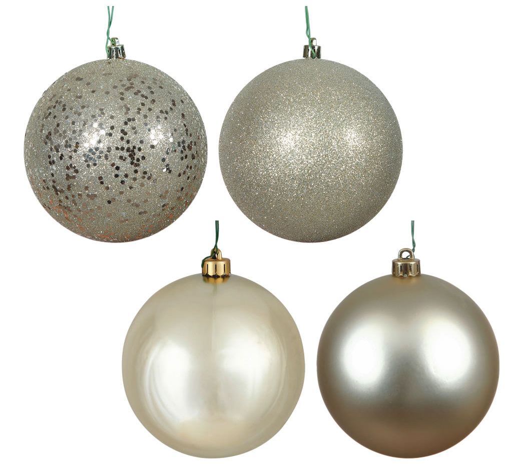 Vickerman 2.4" Champagne 4-Finish Ball Ornament, 24 per Box