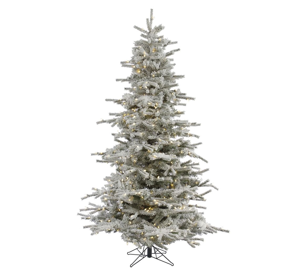 Vickerman Artificial 7.5' Flocked Sierra Christmas tree WW