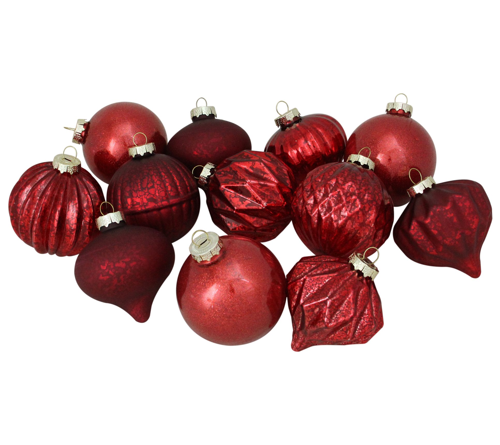 Northlight 12-Ct Red Mercury Style Glass Christmas Ornament
