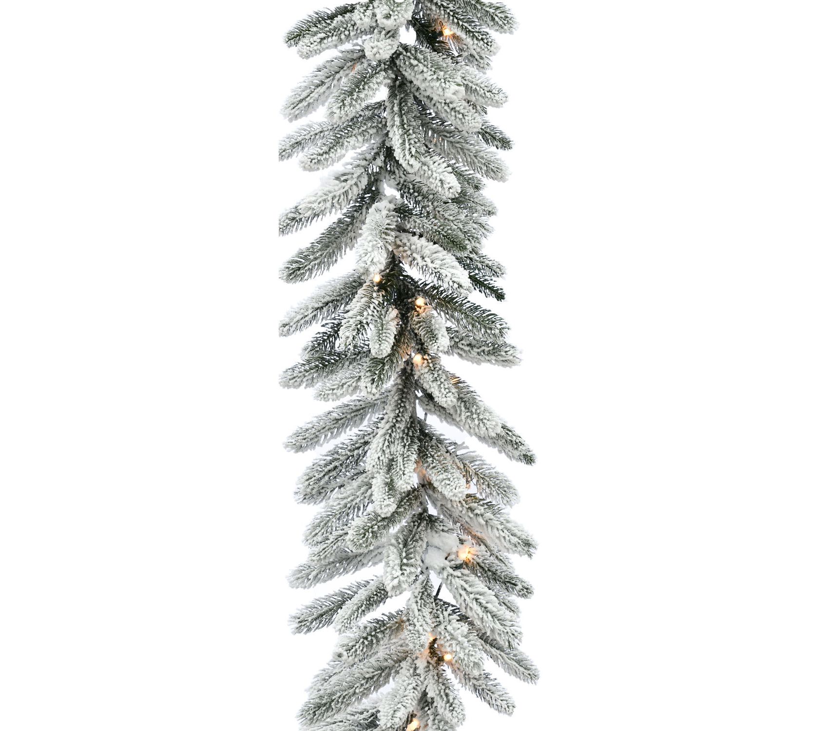 Fraser Hill Farm 9' Icy Frost Snow Flocked Garland w/Lights - QVC.com