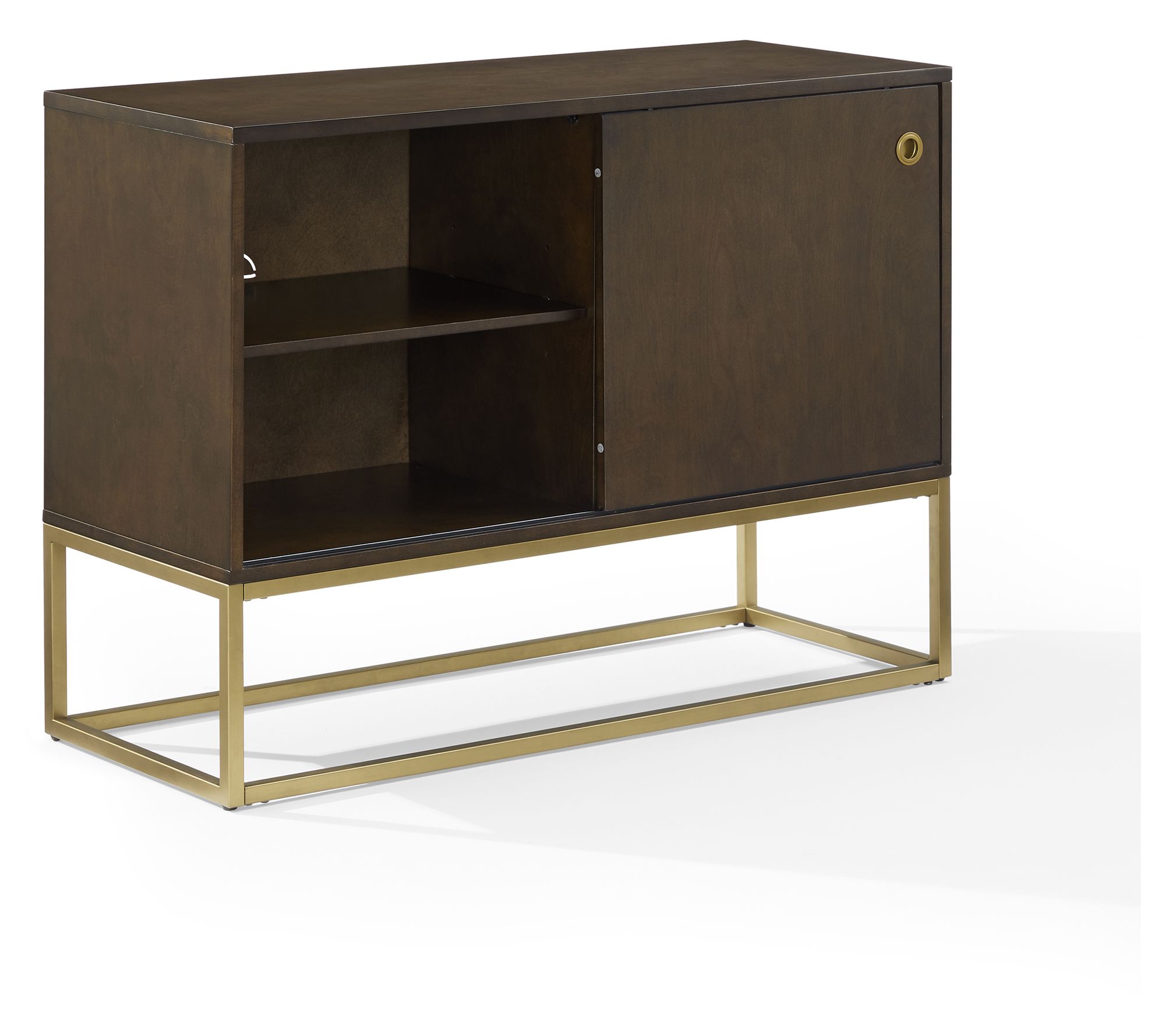 Crosley Furniture Byron Media Console Dark Brown/Gold