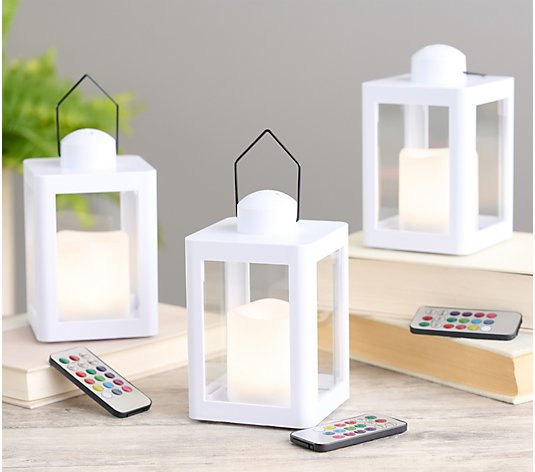 Home Reflections S/3 Indoor/Outdoor Mini Lanterns with Gift Boxes 