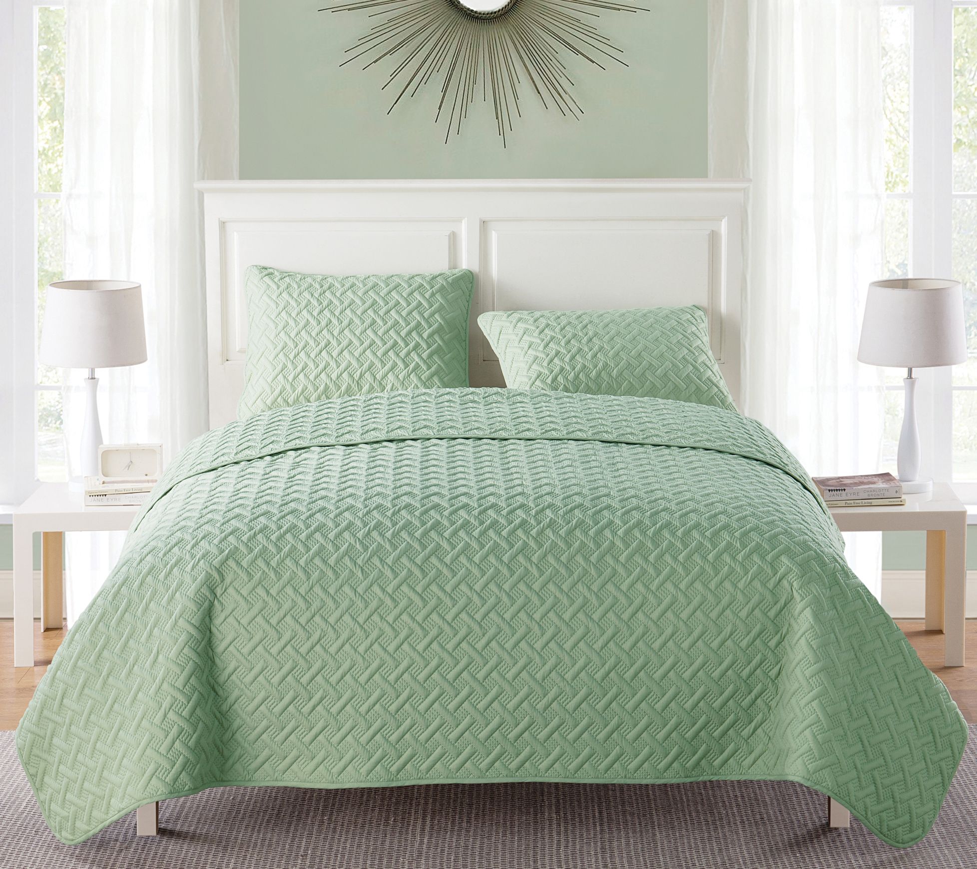 VCNY Nina Embossed Basketweave Quilt Set, Twin