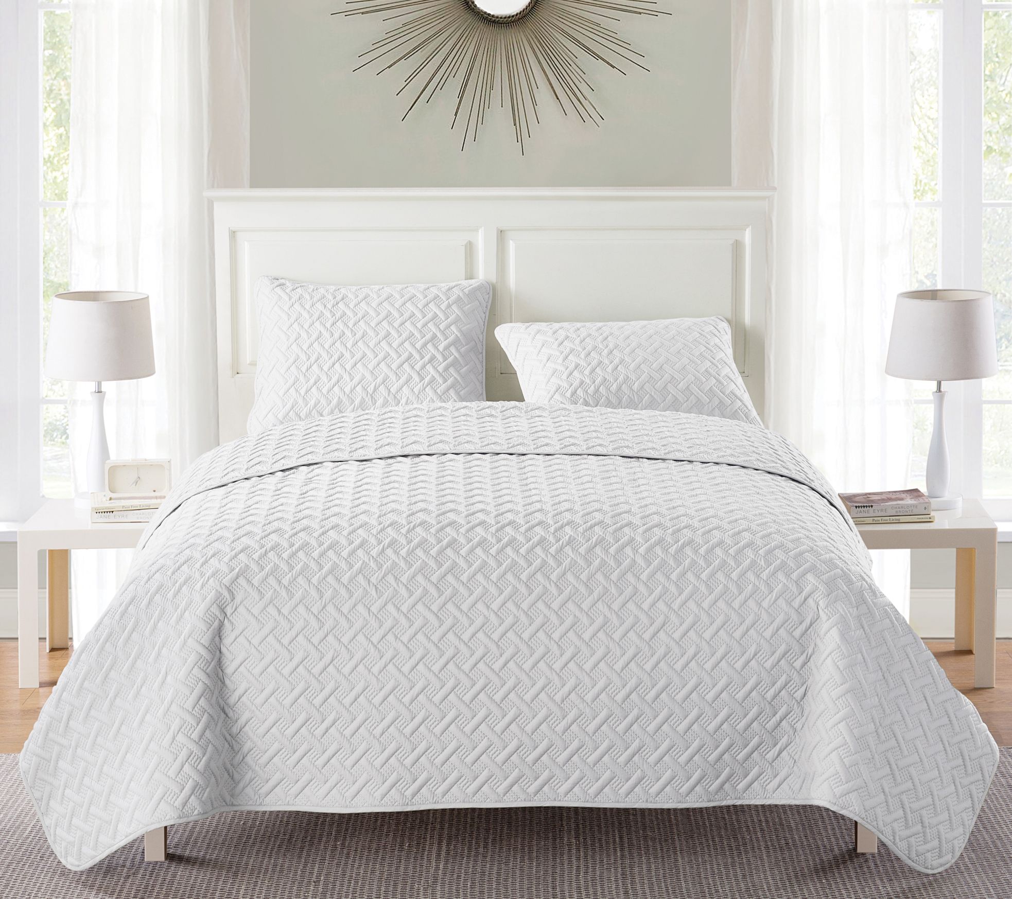 VCNY Nina Embossed Basketweave Quilt Set, Twin