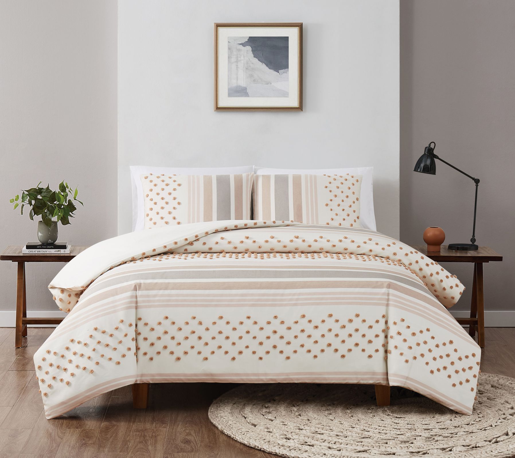 Brooklyn Loom Mia Tufted Texture Full/Queen Duvt Cover Set