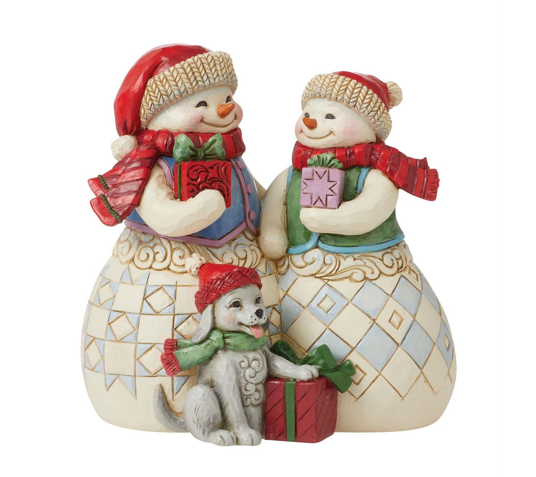 Enesco  Jim Shore Snow Couple with Puppy Fig