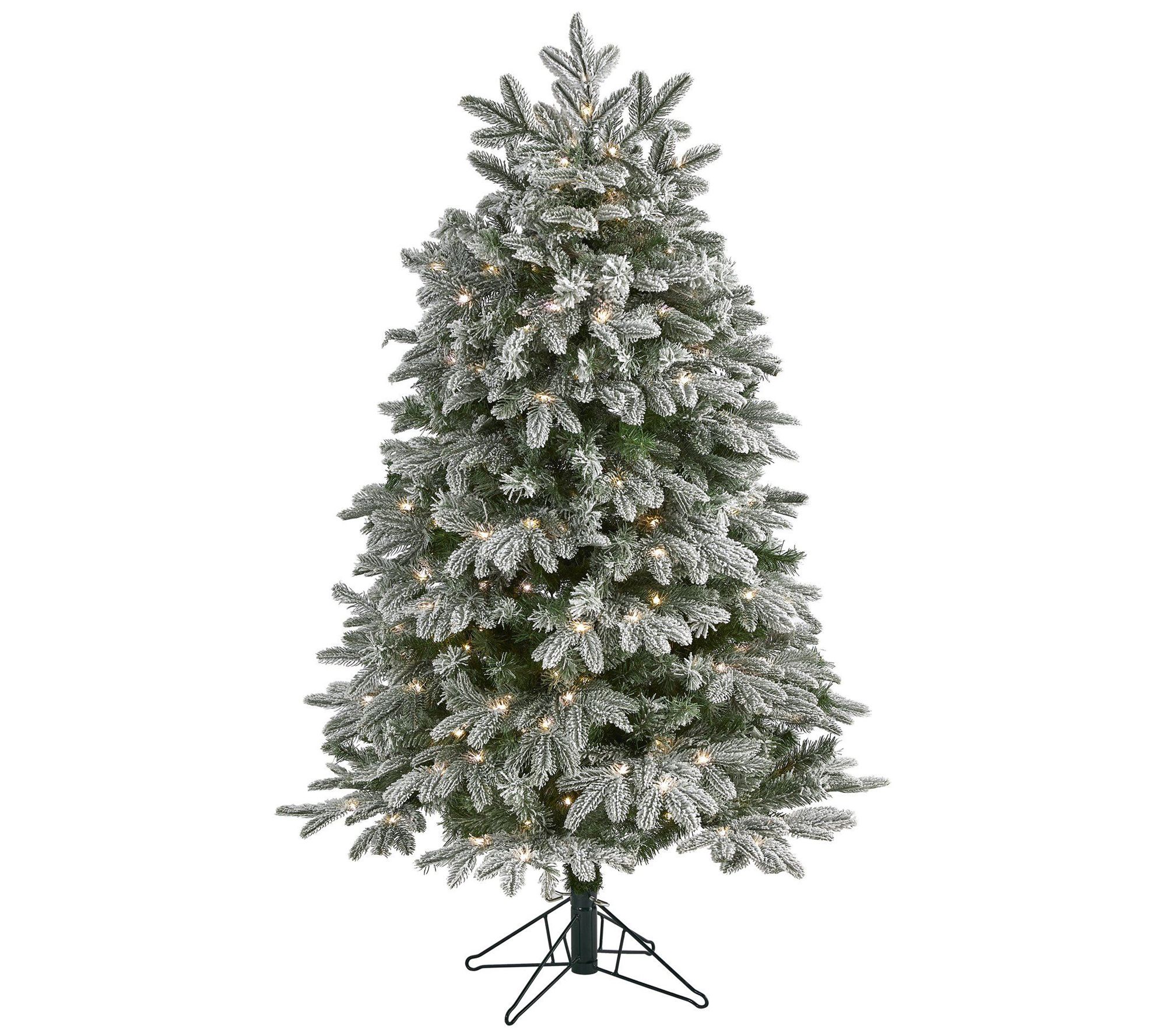 Nearly Natural 7-ft Flocked Co lorado Fir Chri stmas Tree w/LE