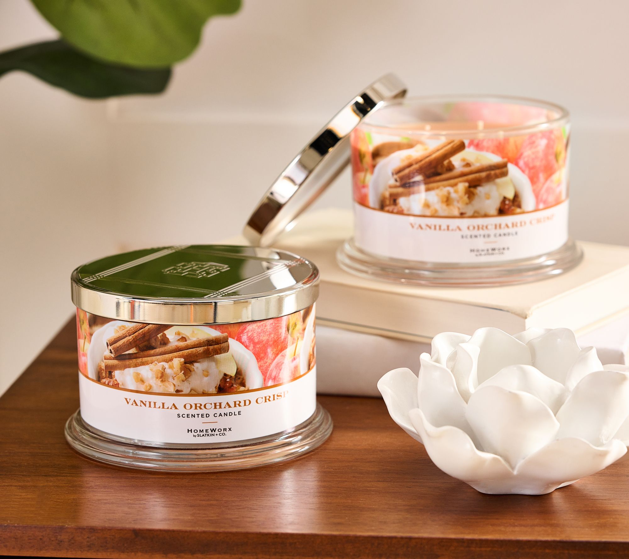 "As Is" HomeWorx by Slatkin & Co. S/2 Vanilla Orchard Candles