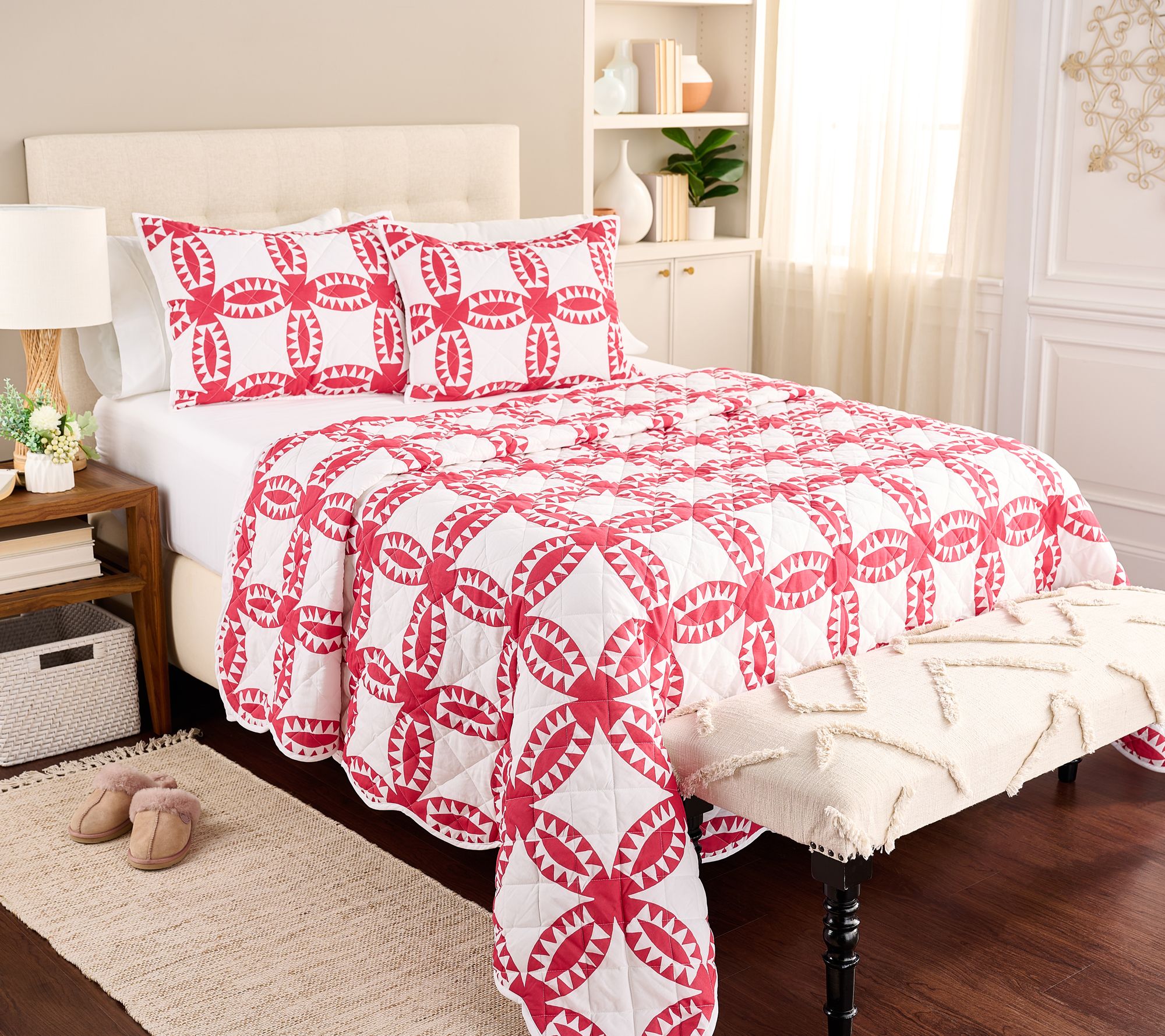 Home Reflections Heritage Quilt and Sham Set - Queen