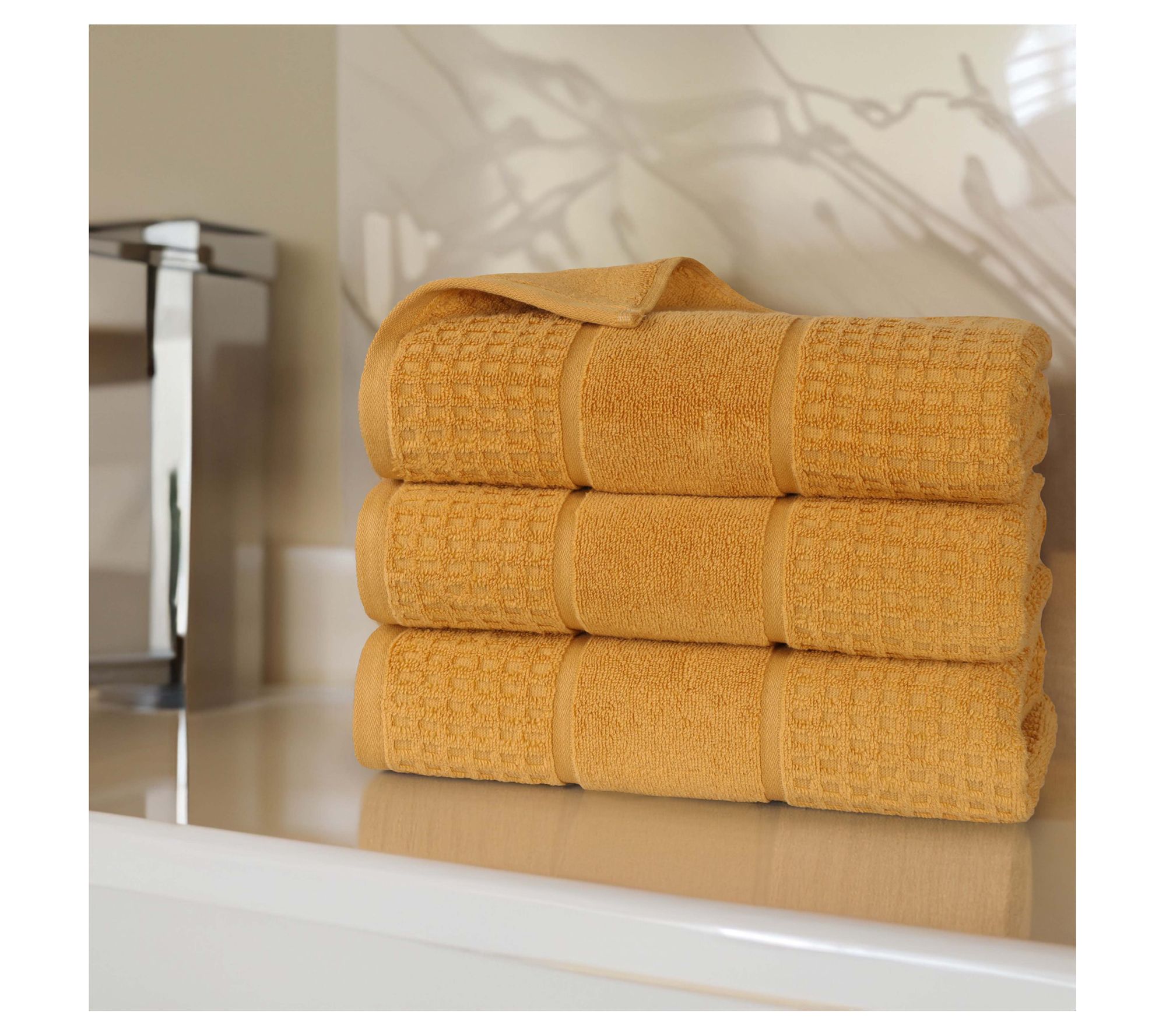 Superior Zero Twist Cotton Waffle Honeycomb 3-PC Bath Towels