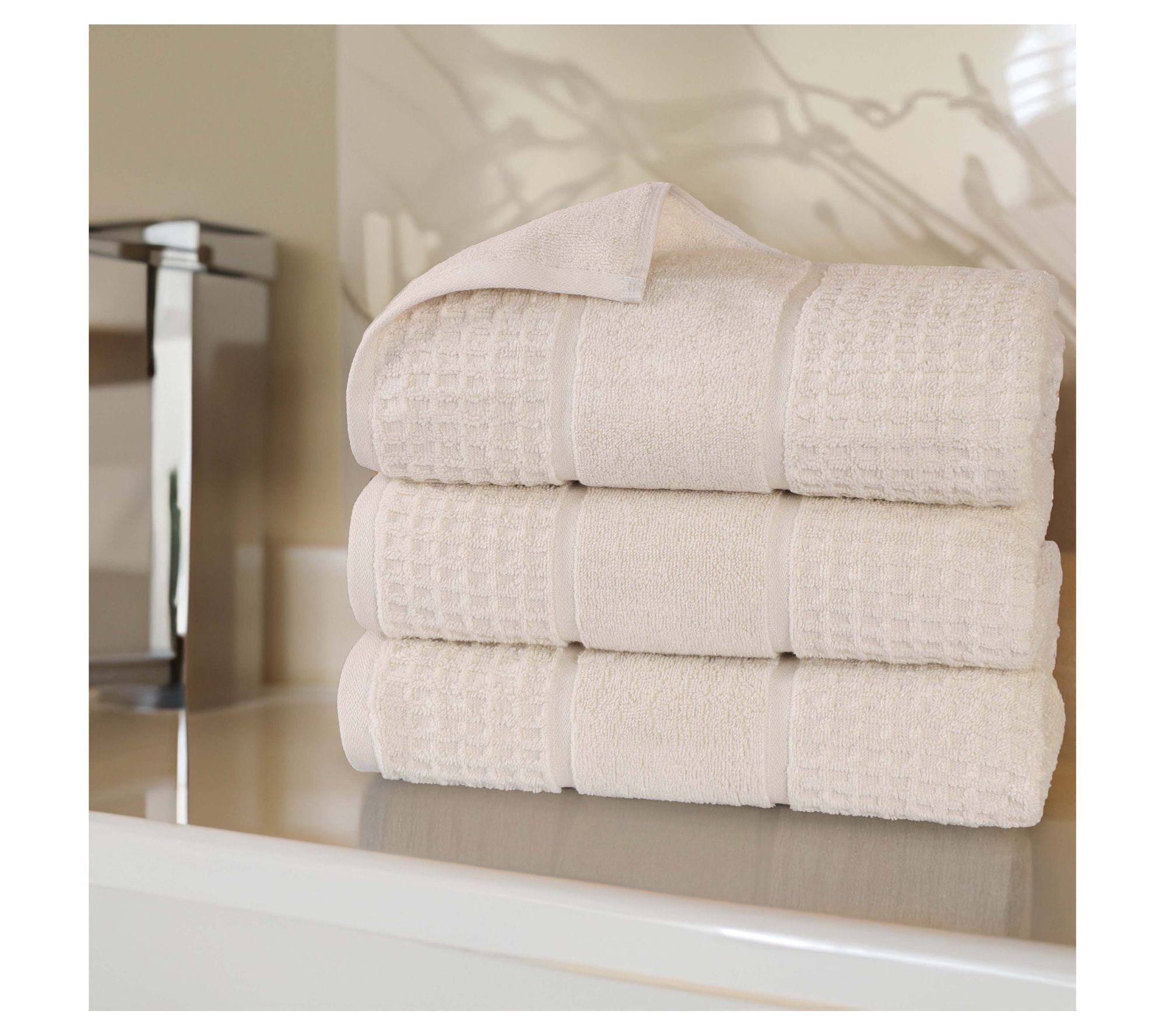 Superior Zero Twist Cotton Waffle Honeycomb 3-PC Bath Towels