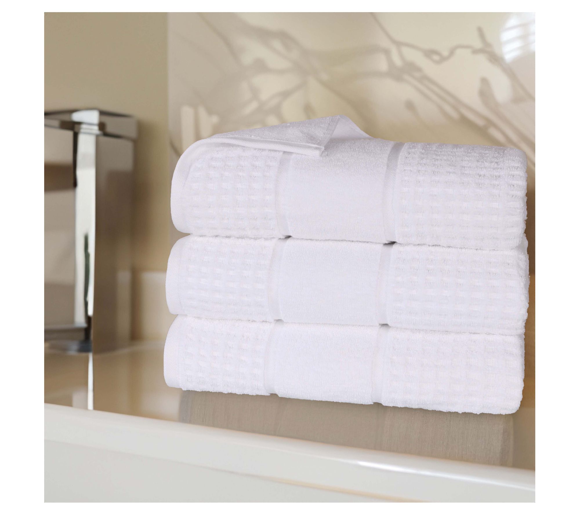 Superior Zero Twist Cotton Waffle Honeycomb 3-P C Bath Towels