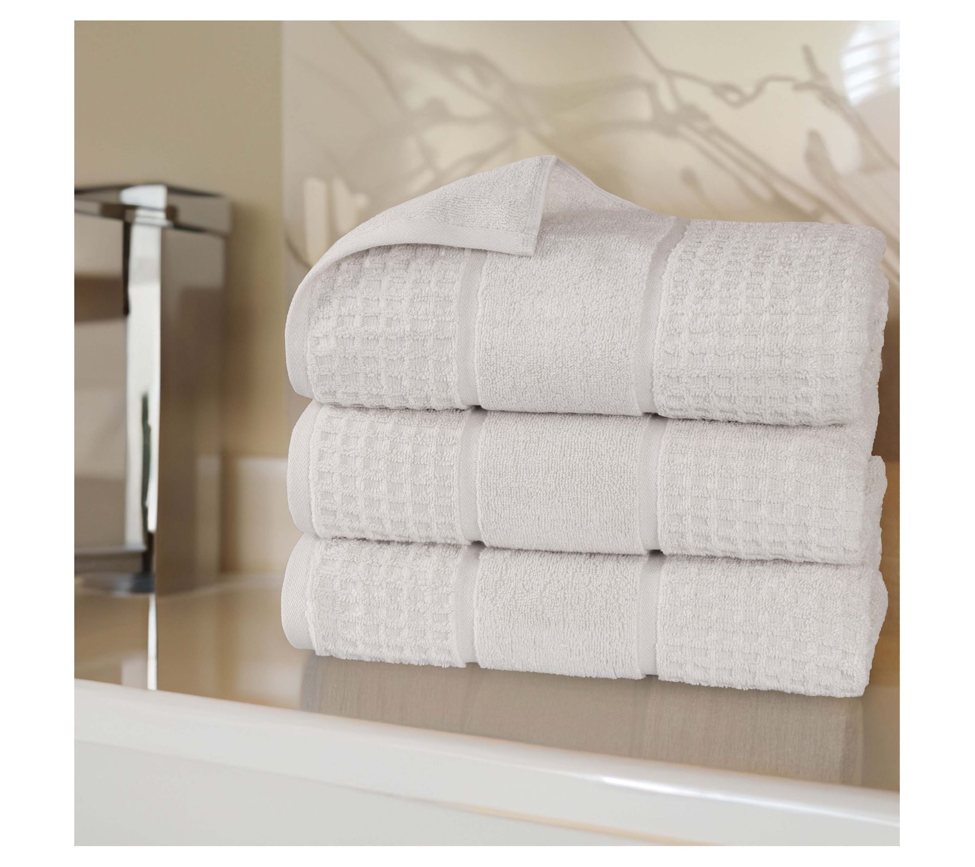Superior Zero Twist Cotton Waffle Honeycomb 3-PC Bath Towels