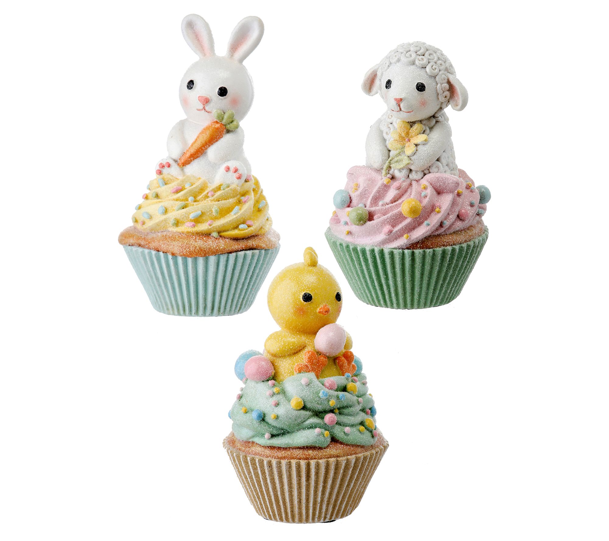 Easter Cupcake 6" By Valerie Assorted Set of 3