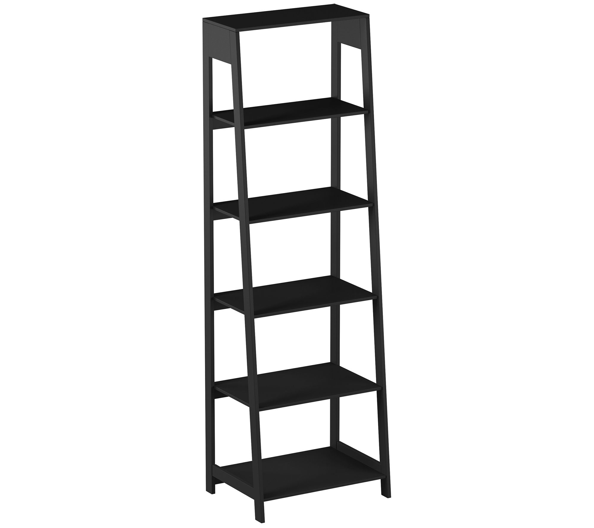 Lavish Home 5-Tier Ladder Bookcase FreestandingWood Bookshelf