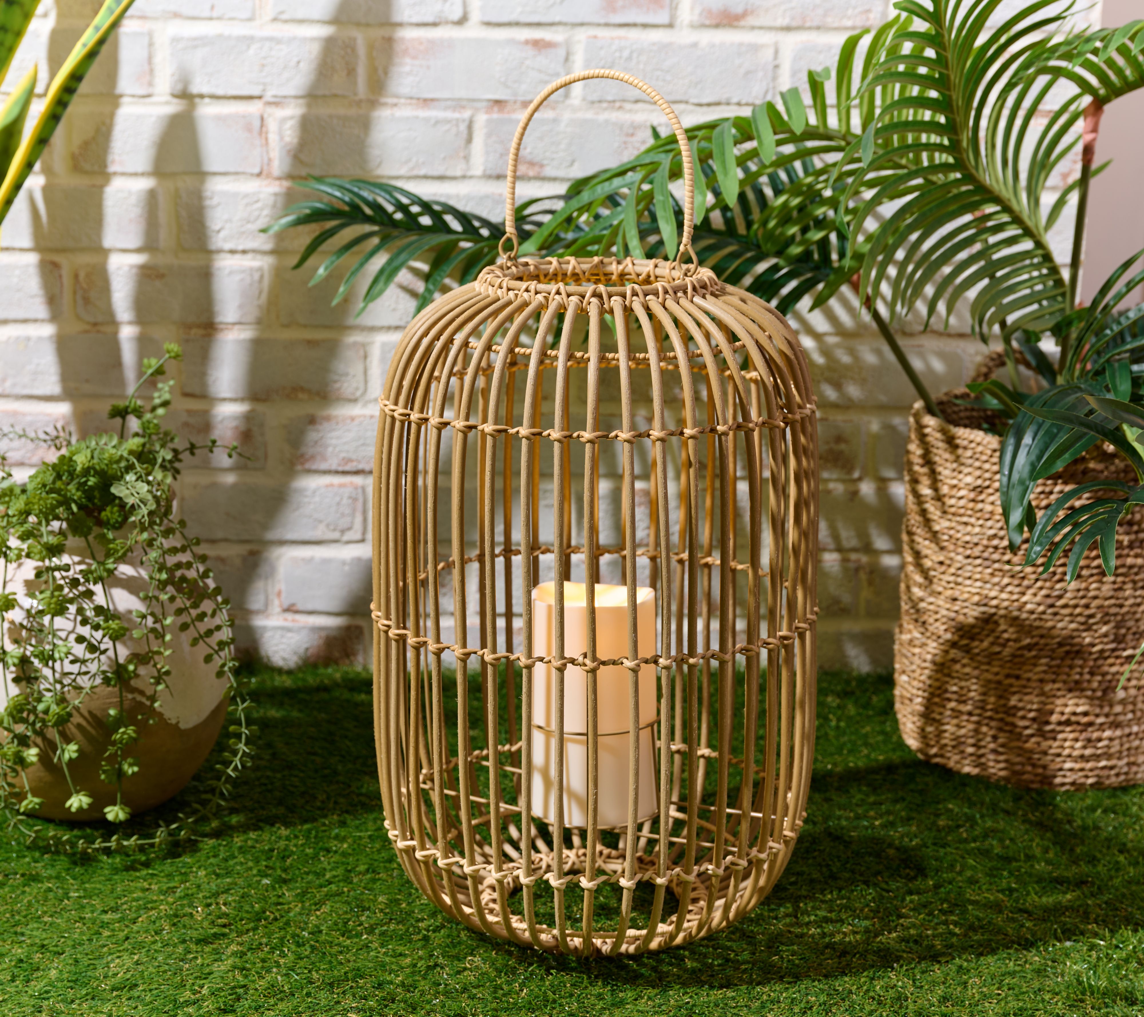 "As Is" Luminara Indoor /Outdoor 19" Flameless Woven Lantern