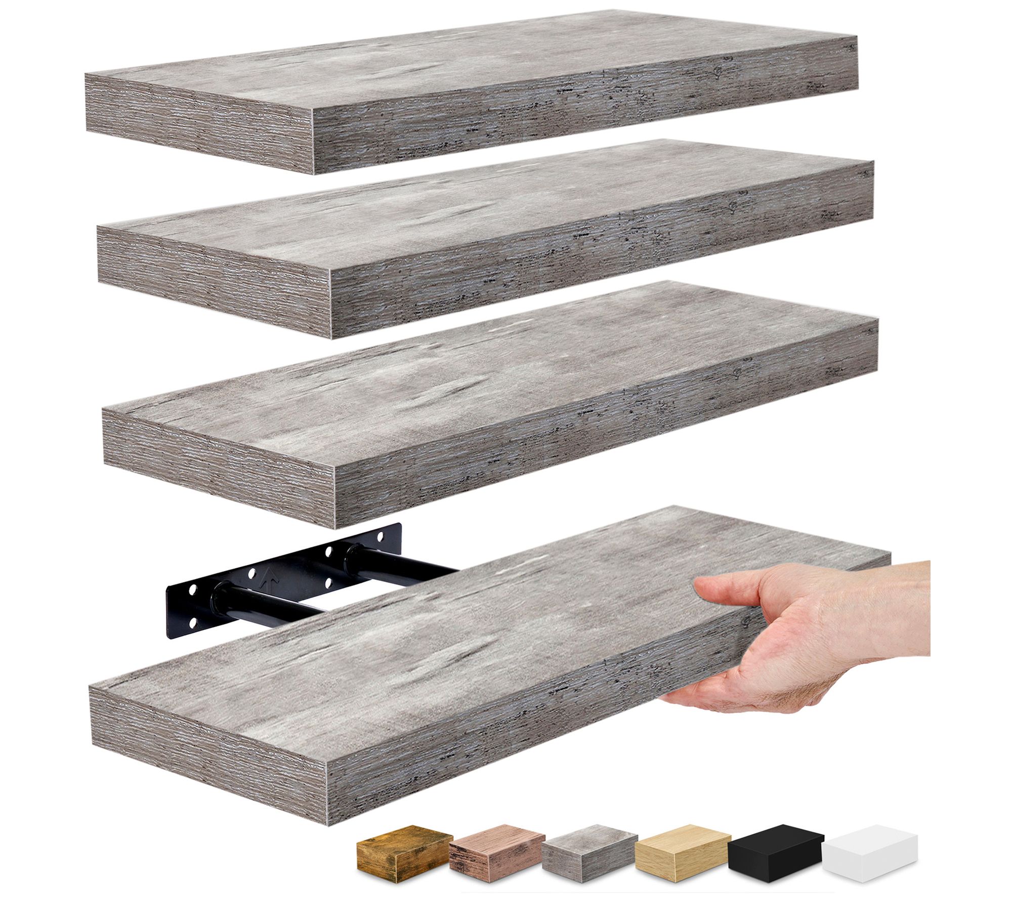 Sorbus 4 Pack 16" Wall Mounted Floating Shelves