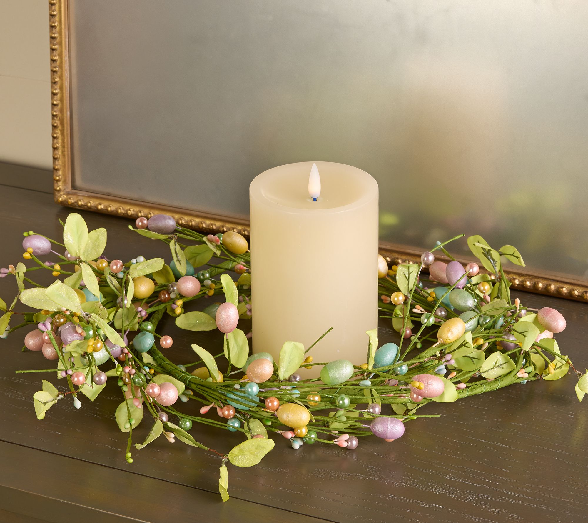 4' Pearlized Egg, Pip Berry and Leaf Garland by Valerie