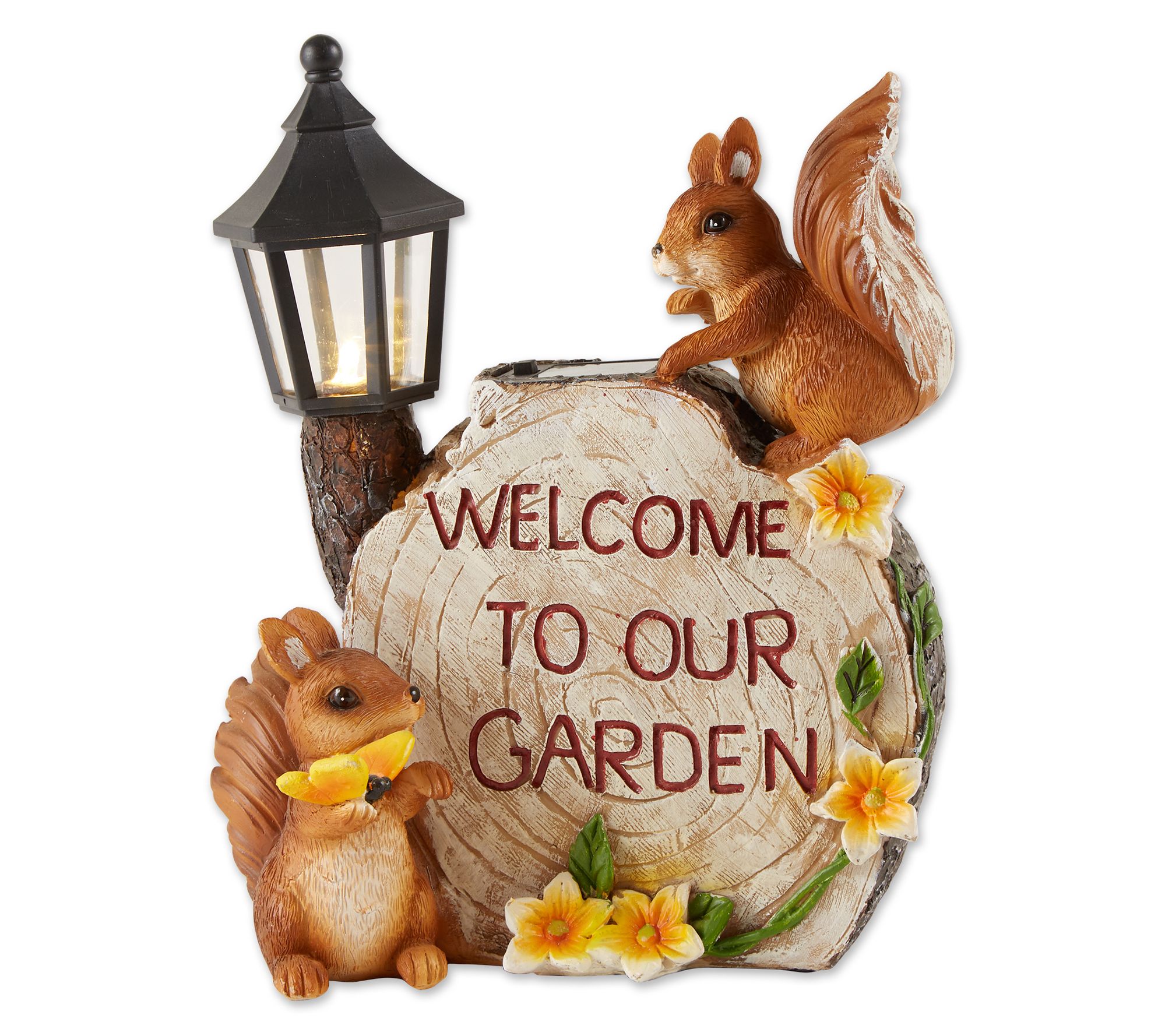 Zingz & Thingz Welcome to Our Garden Squirrel s Solar Statue