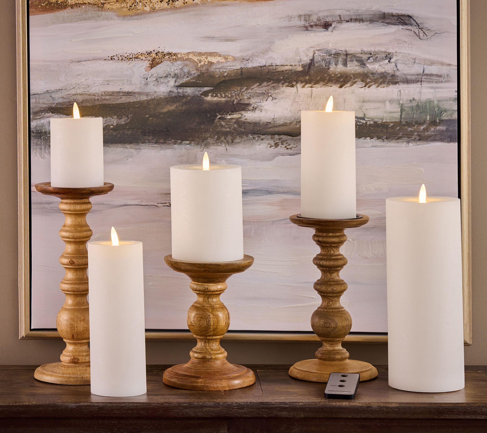 Home Reflections S/5 Flameless Brushed Pillars