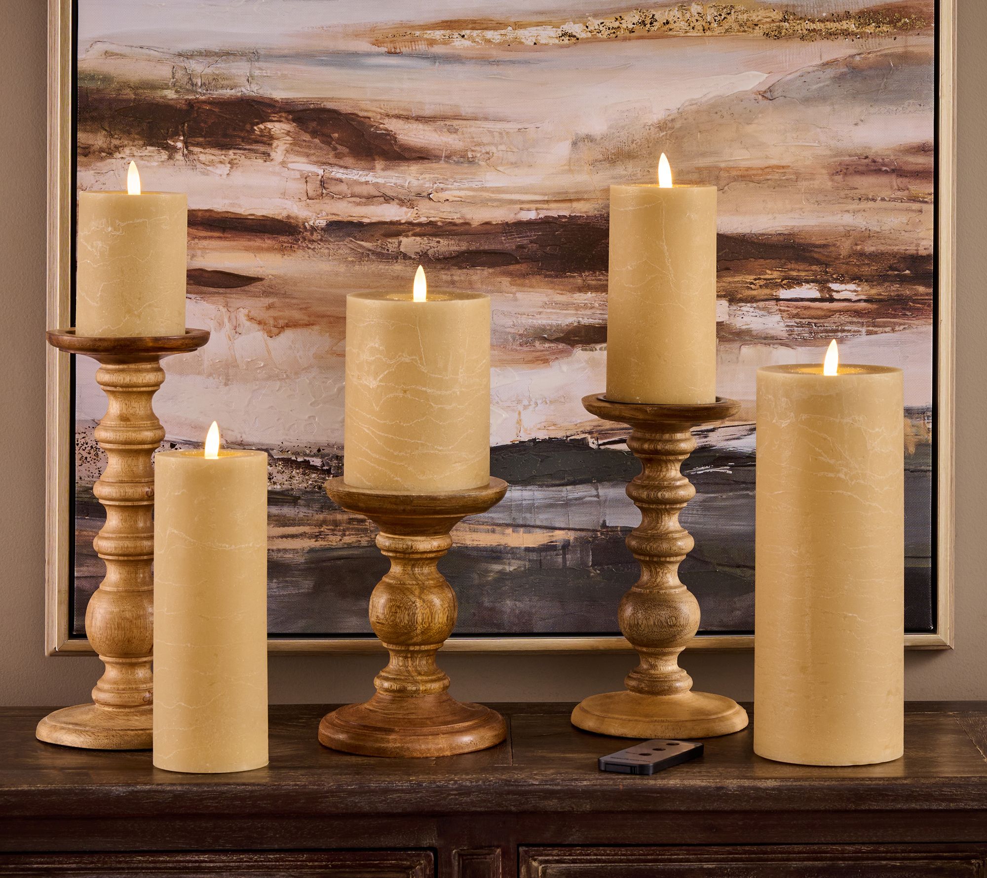 Home Reflections S/5 Flameless Brushed Pillars