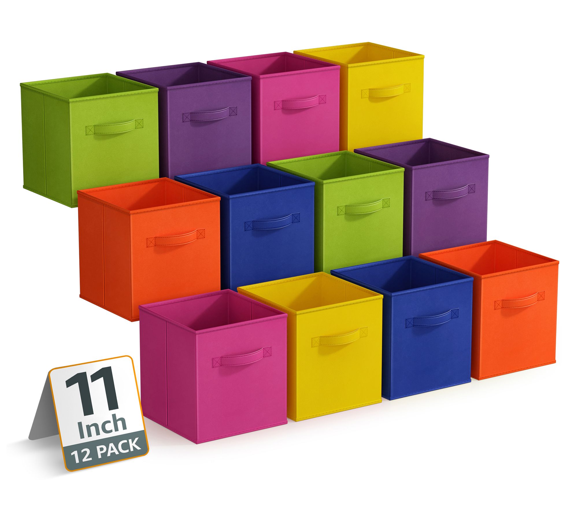 Sorbus 11" Storage Bins, 12 Pack Storage Cubeswith Handles