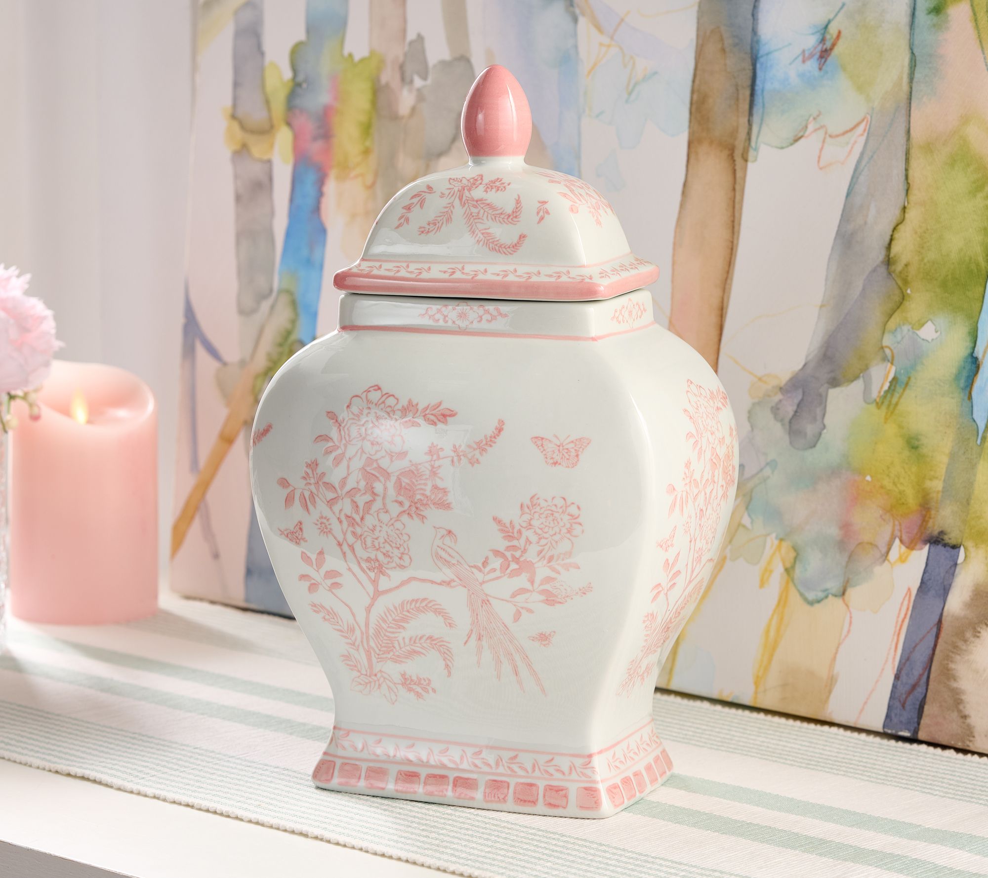 "As Is" Mrs. H by Dee Hilfiger 13" Porcelain Ginger Jar