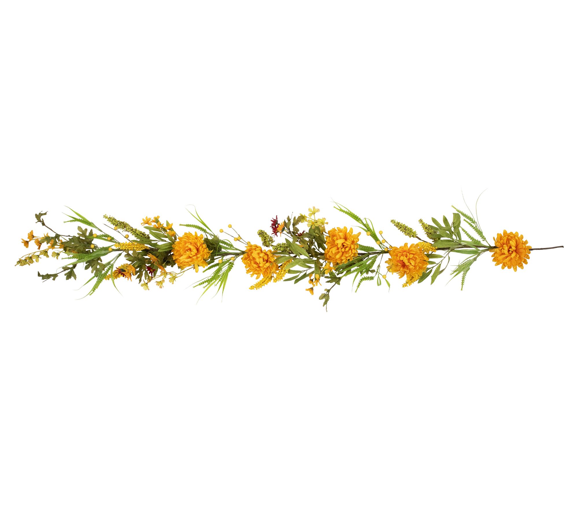 Northlight 5' x 10" Orange Peony Fall Harvest Garland Unlit