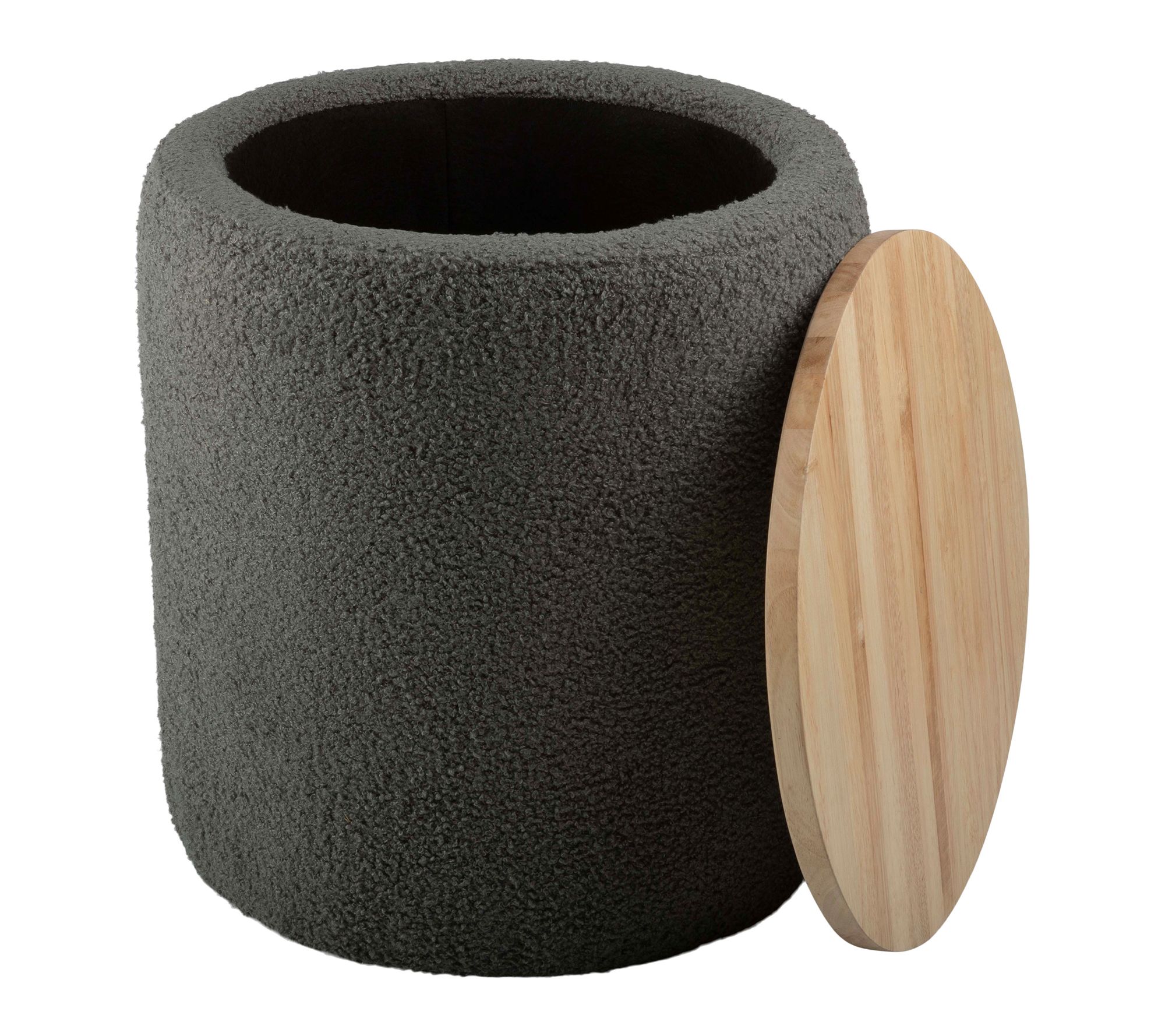 Lavish Home Storage Ottoman Teddy Fabric Upholstered Ottoman