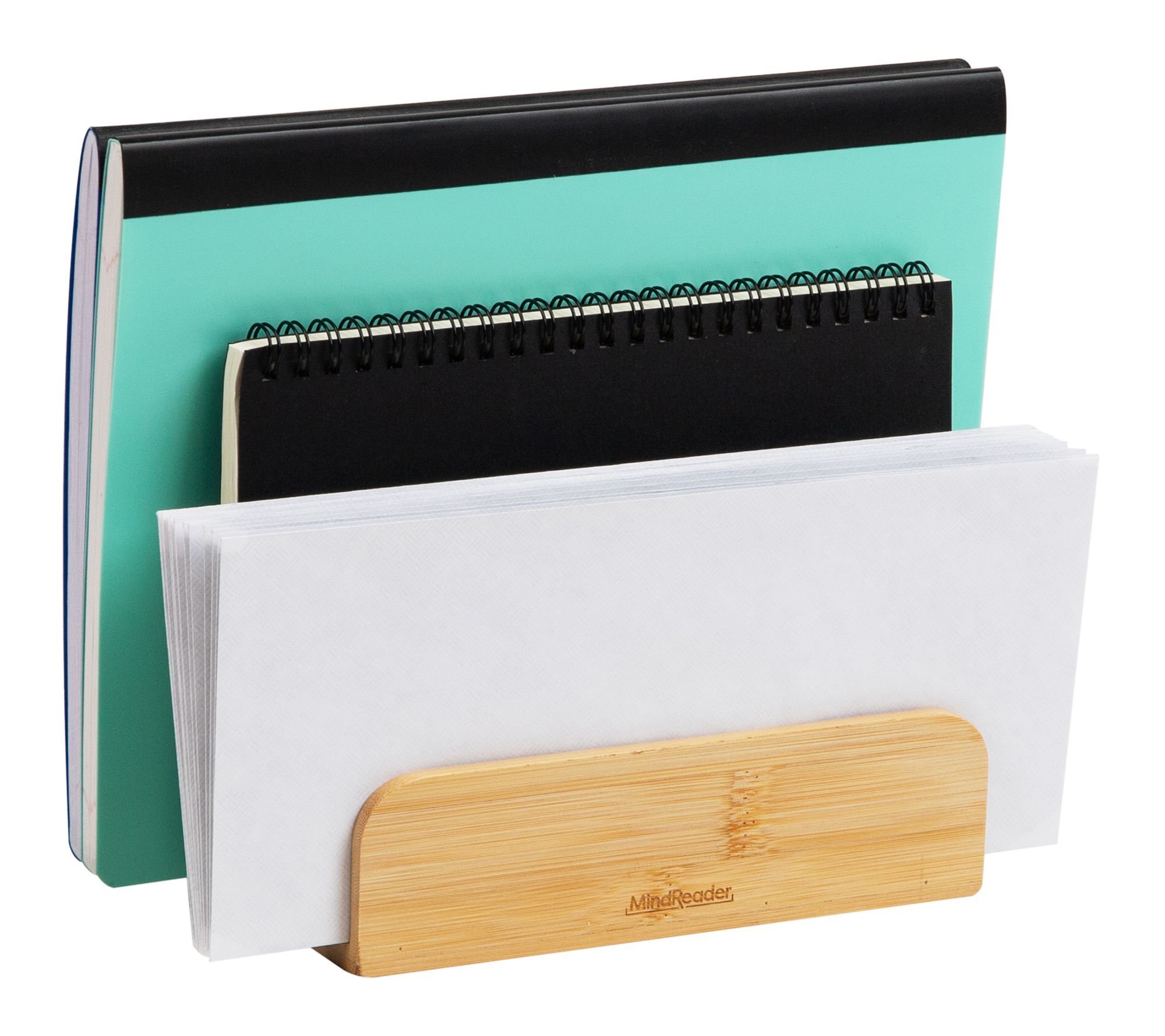 Mind Reader 3-Tier Mail Sorter, Desktop Organizer, Brown