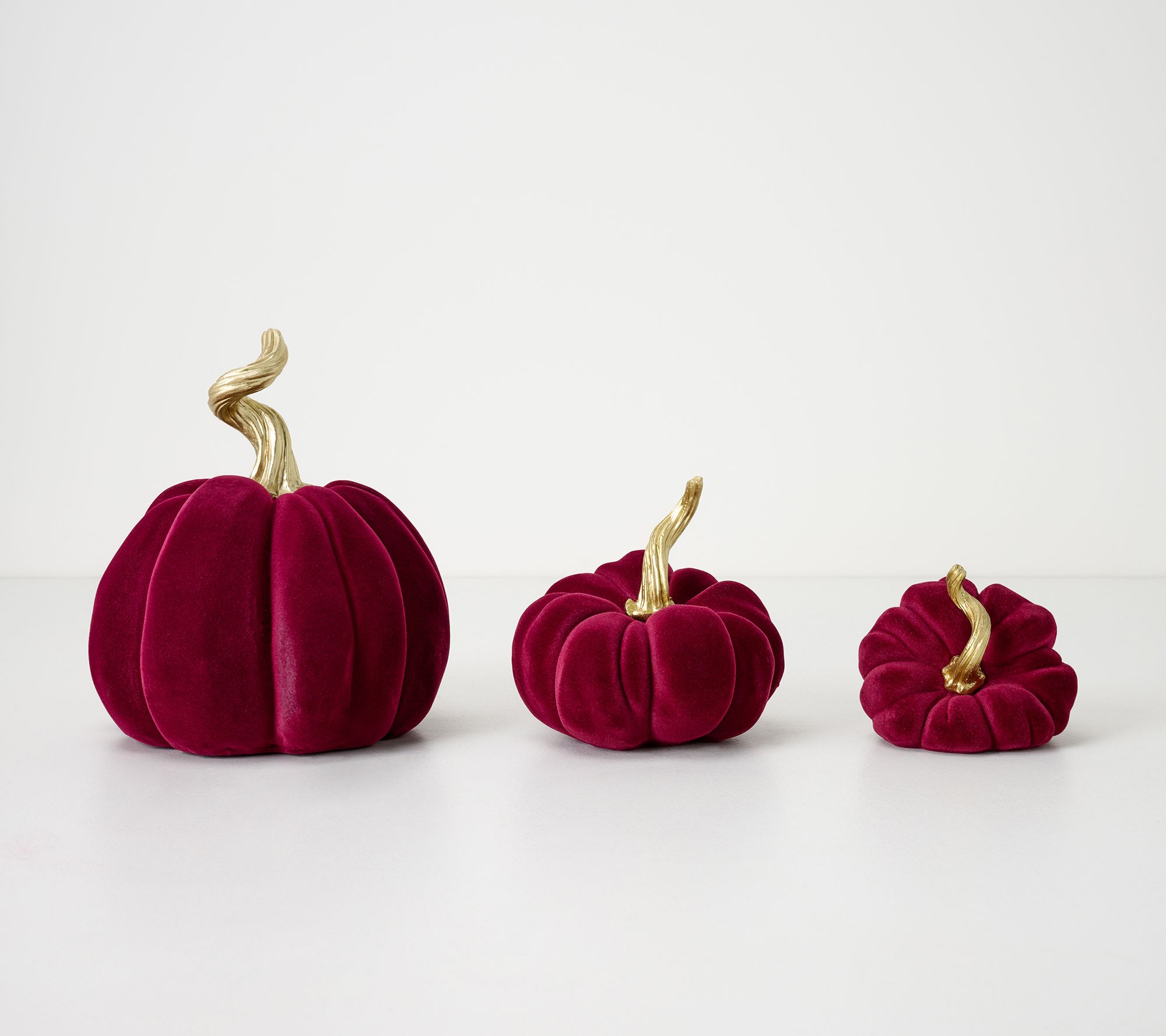Set of 3 Suede Touch Pumpkins by Valerie