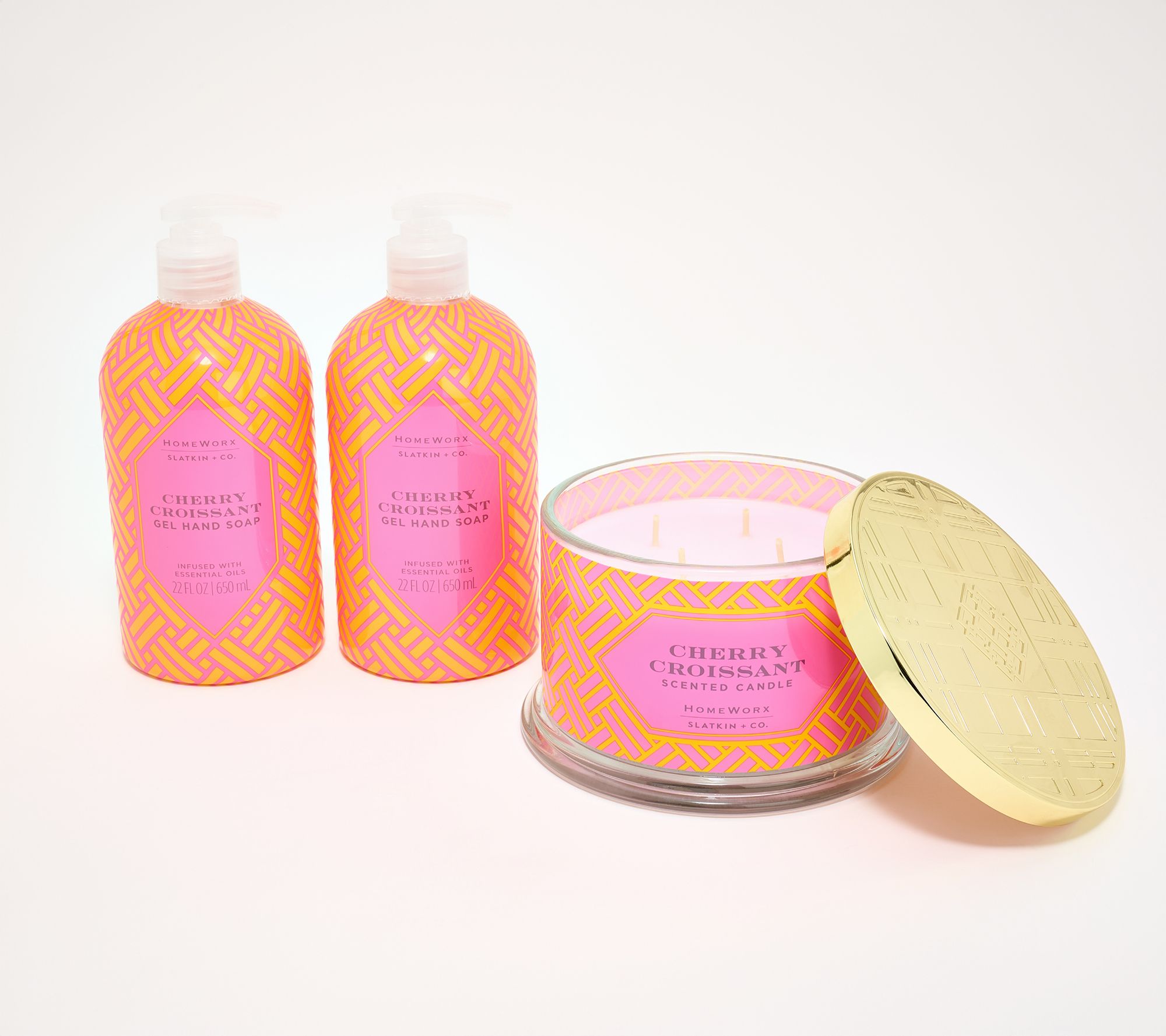 HomeWorx Cherry Croissant Candle& 2 Soap Auto-Delivery