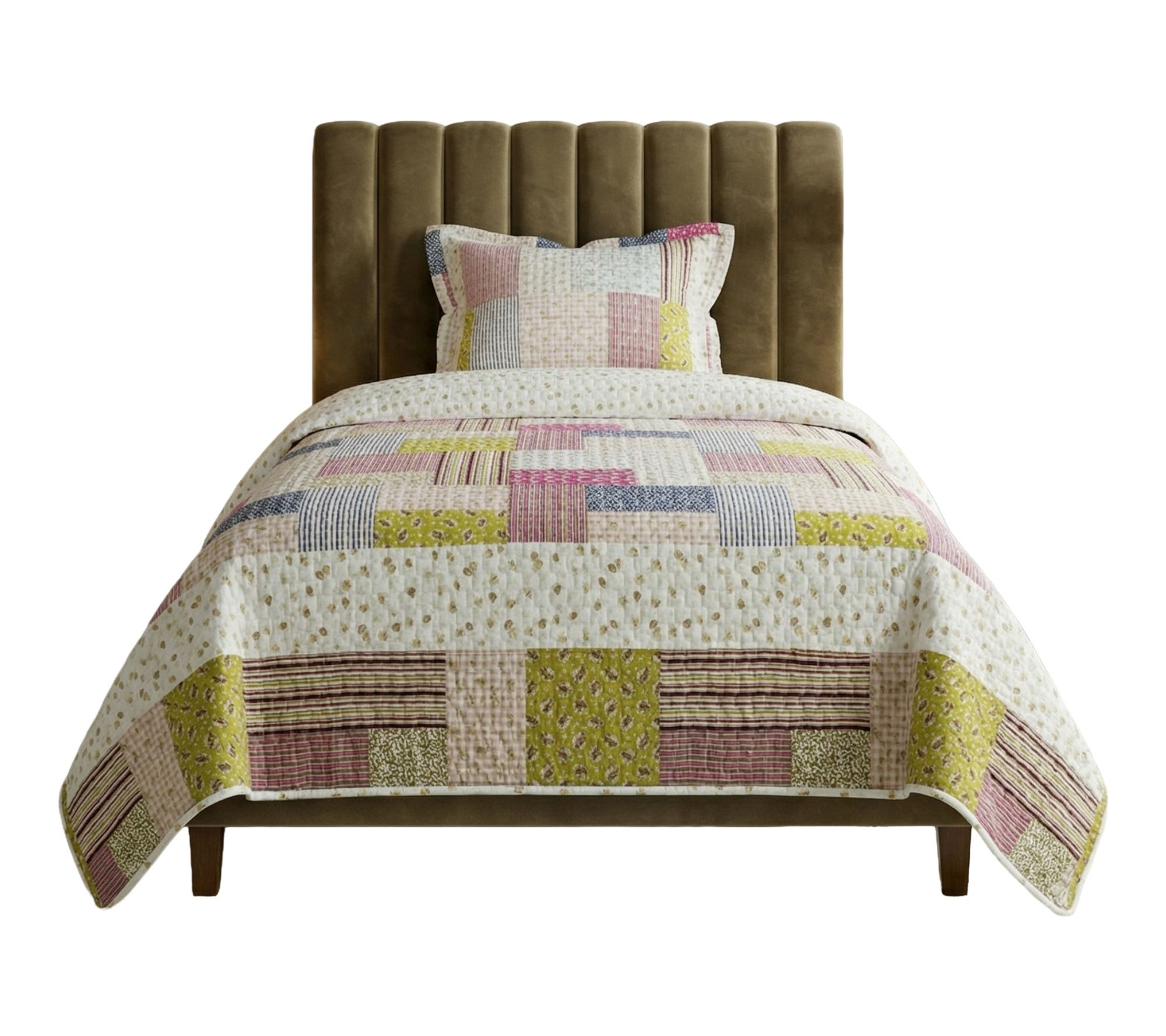 Lavish Home 2-Piece Savannah Classic PatchworkTwin Quilt Set
