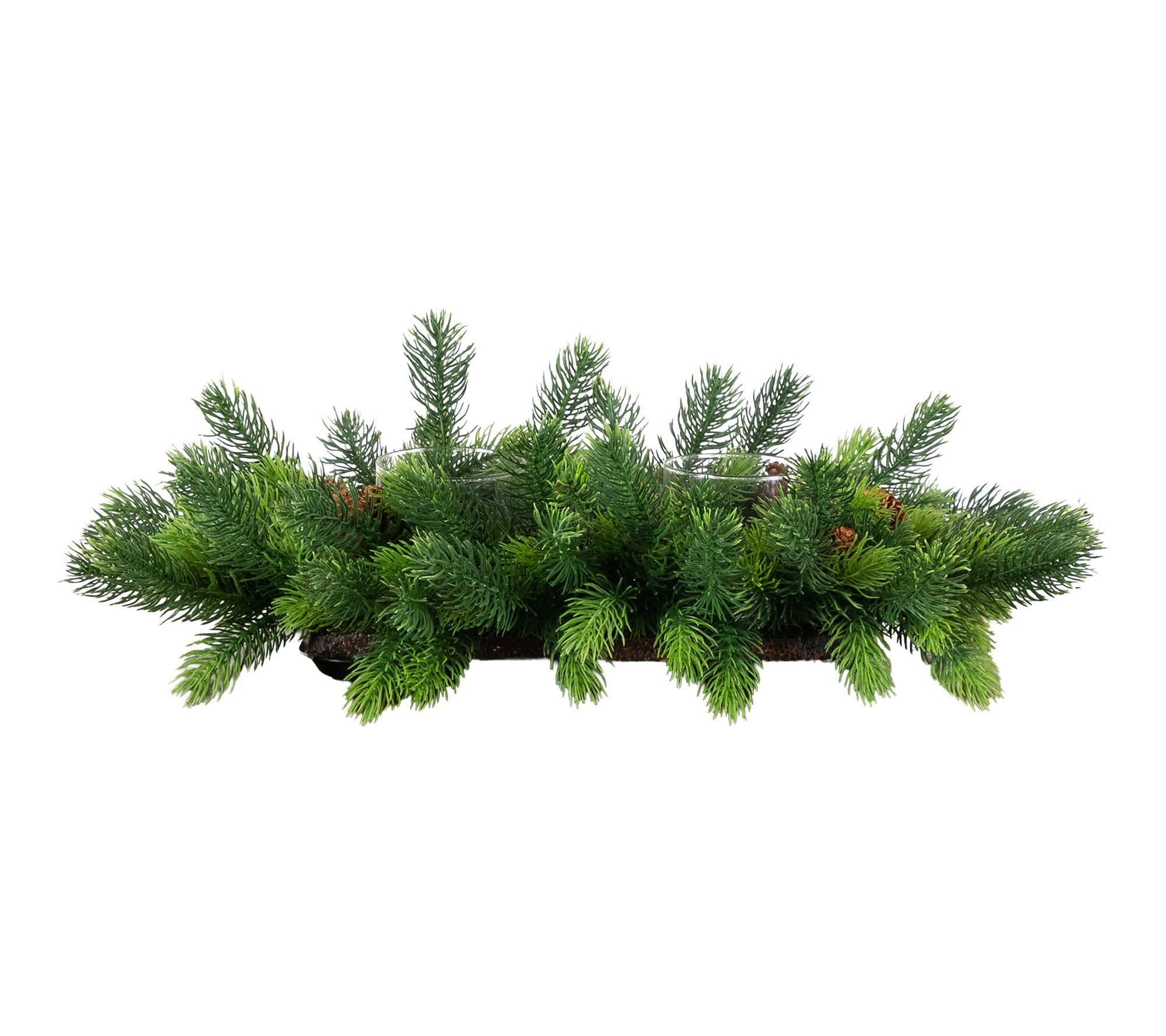 24-in  Pine Double Candle Holder by Nearly Natural